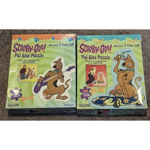 Lot of 2 HUGE Scooby Doo 46-Piece, 3' Tall PAL SIZE PUZZLE Kid's Toy Complete